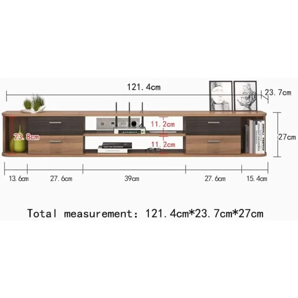 Floating TV Unit,  Modern Entertainment Media Console Center Large Storage TV Bench for Living Room  Office