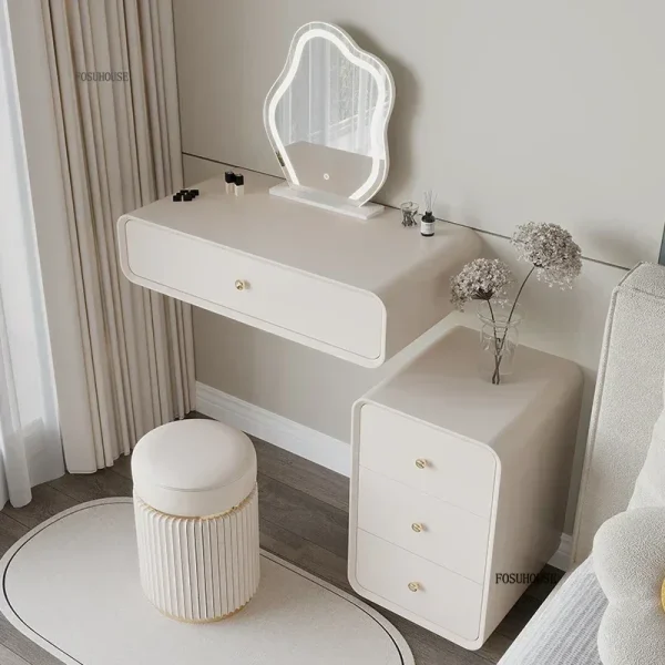 Lightweight Floating Dressing Tables Simple Small Bedroom Dressing Table Wall Mounted Solid Wood Makeup Table Home Furniture