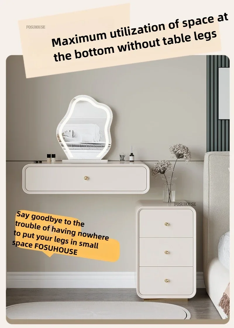 Lightweight Floating Dressing Tables Simple Small Bedroom Dressing Table Wall Mounted Solid Wood Makeup Table Home Furniture