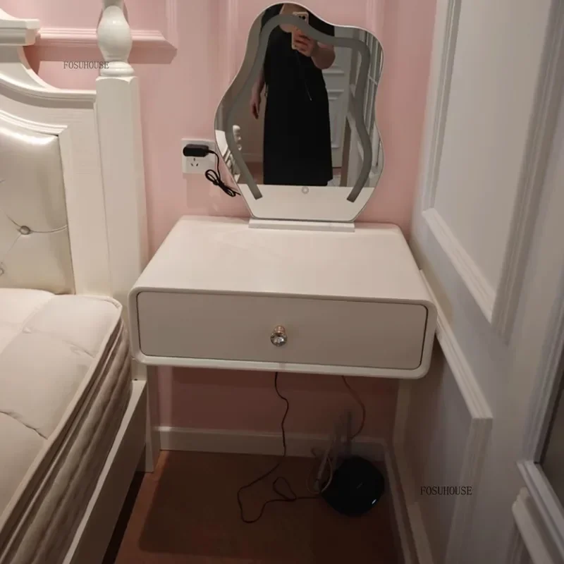 Lightweight Floating Dressing Tables Simple Small Bedroom Dressing Table Wall Mounted Solid Wood Makeup Table Home Furniture