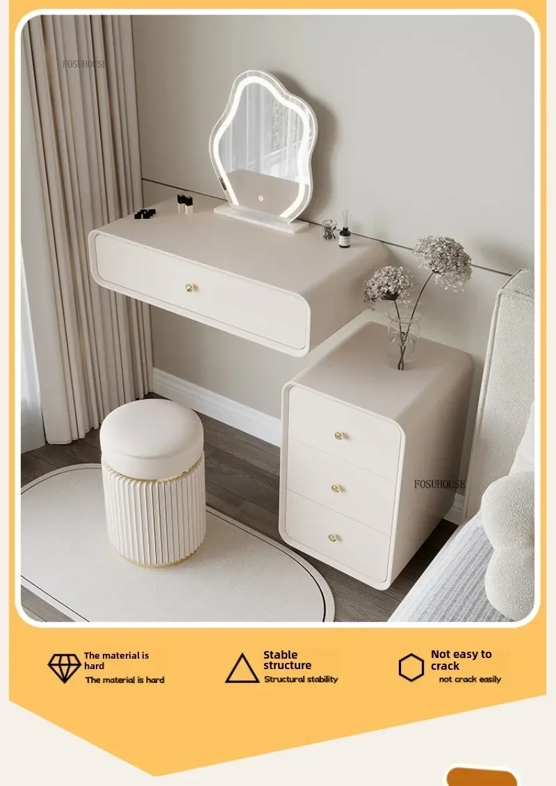 Lightweight Floating Dressing Tables Simple Small Bedroom Dressing Table Wall Mounted Solid Wood Makeup Table Home Furniture