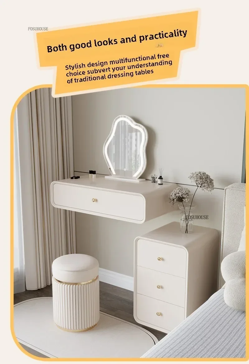 Lightweight Floating Dressing Tables Simple Small Bedroom Dressing Table Wall Mounted Solid Wood Makeup Table Home Furniture