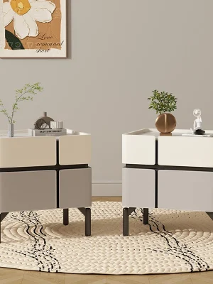 Italian Minimalist Designer High-end Solid Wood Bedside Table