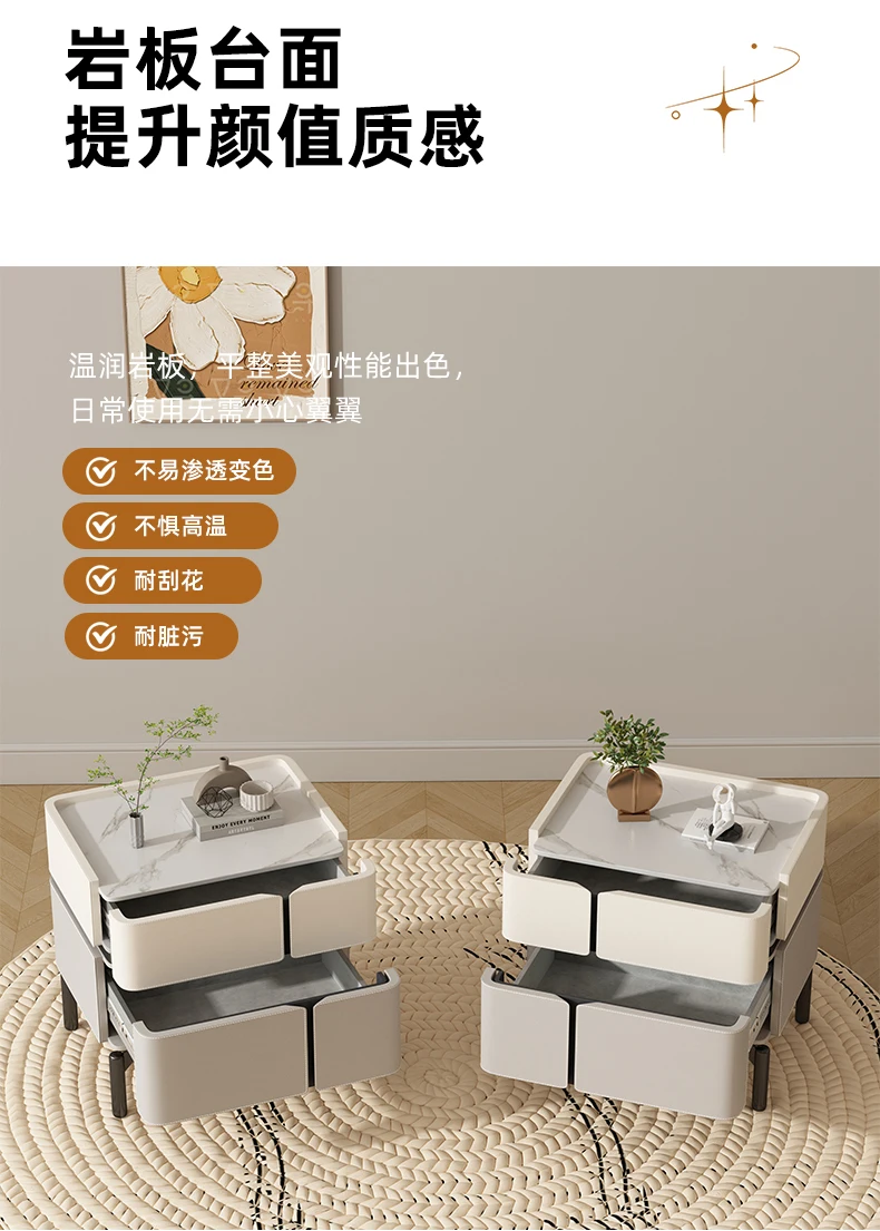 Italian Minimalist Designer High-end Solid Wood Bedside Table