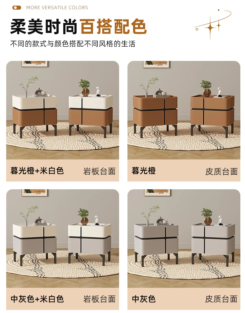 Italian Minimalist Designer High-end Solid Wood Bedside Table