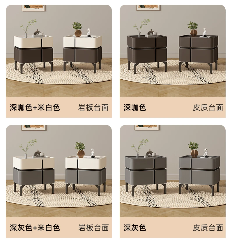 Italian Minimalist Designer High-end Solid Wood Bedside Table
