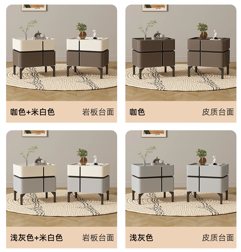 Italian Minimalist Designer High-end Solid Wood Bedside Table