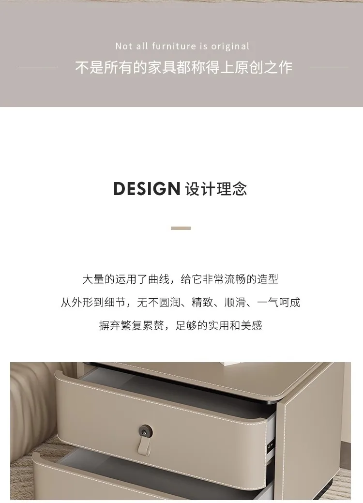 Modern Storage Nightstand Nordic Simple Minimalist Italian Bedside Table