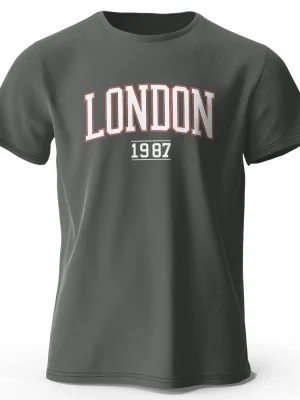 Men's London 1987 Vintage T-shirt Sport 100% Cotton