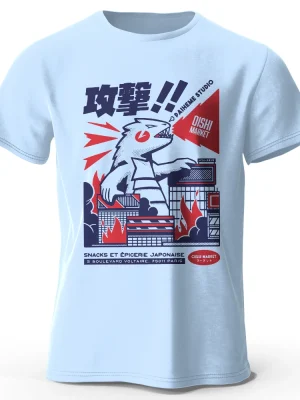 Japanese Dino Anime Tee - Urban Streetwear