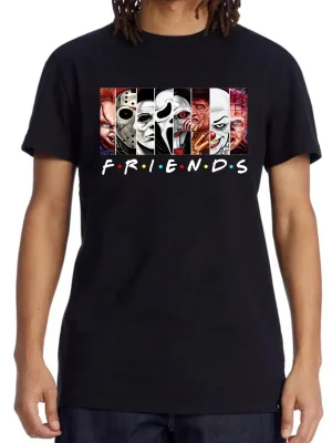Men's Friends Print Cotton T-shirt - Loose Summer Style
