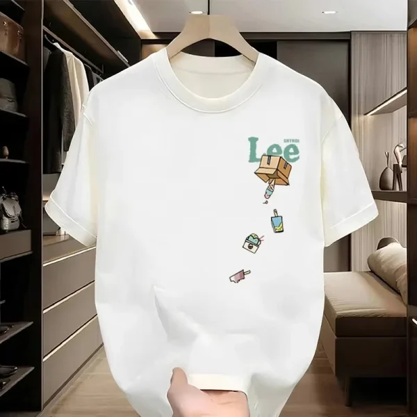2025 Summer Fashion Trend New Cotton Printed American Fashion Brand Loose Men's and Women's Round Neck Short Sleeve T-shirt