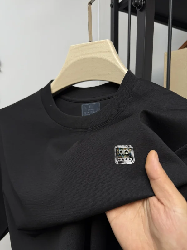 2025 Men's Badge Print Cotton T-Shirt - Korean Style