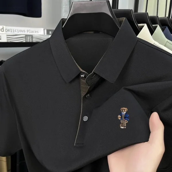 Teddy Bear Embroidered Polo - Men's Premium