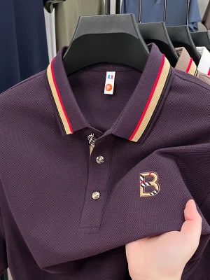 100% pure cotton men's short sleeve polo shirt