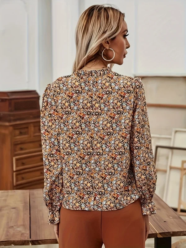 Floral V-Neck Lightweight Blouse