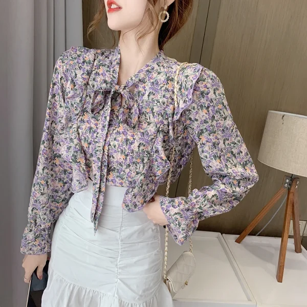 Floral Chiffon Office Blouse
