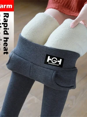 Lambwool Fleece High Waist Leggings - Butt Lift Pockets