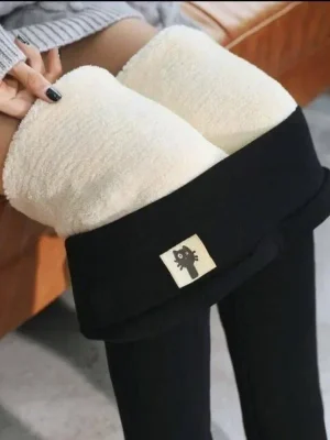 Lambswool Fleece High Waist Leggings - Butt Lift Pockets
