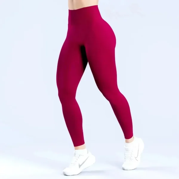 High Waist Sports Leggings - Peach Hip Yoga Pants