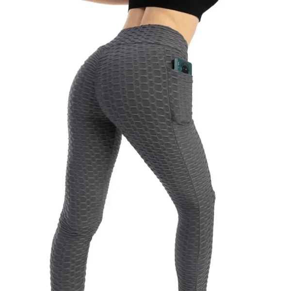 Women's High Waist Bubble Pocket Leggings - Hip Lift Stretchy