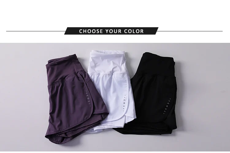 Women's Elastic 2-in-1 Running Shorts - Quick-Dry Pockets