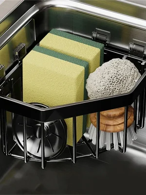 Stainless Steel Kitchen Storage Rack Sink Drain Rack Sponge Organizer Hanging Soap Drainer Shelf Basket Bathroom Shampoo Shelves