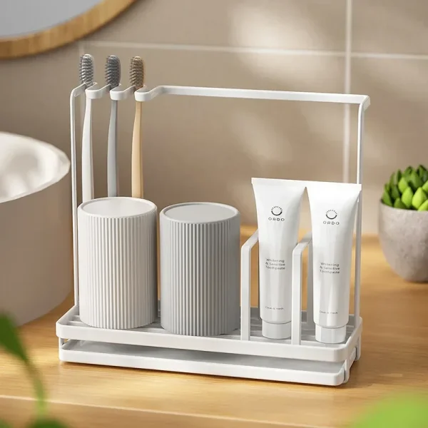 Carbon Steel Kitchen Sink Rack – Towel, Sponge & Brush Organizer