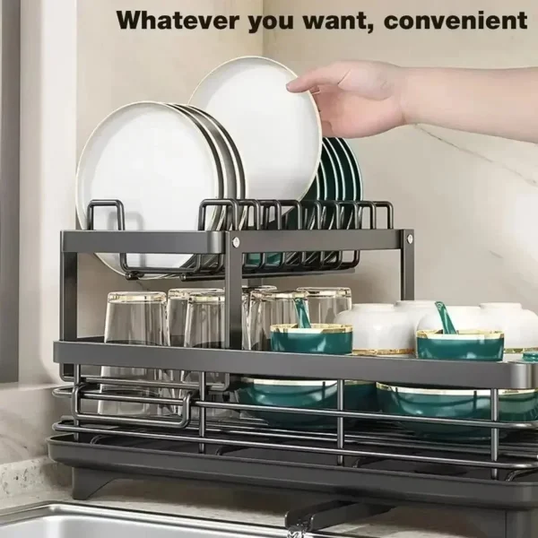 2025 Adjustable Dish Drying Rack – Stainless Steel Kitchen Organizer