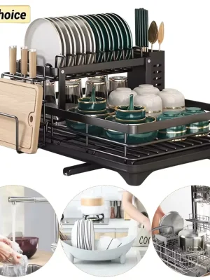 2025 Adjustable Dish Drying Rack – Stainless Steel Kitchen Organizer