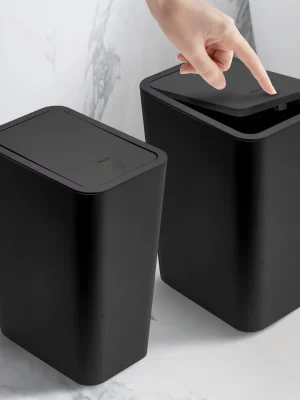 10L Bathroom Trash Can – Small Pop-Up Lid Wastebasket for Home