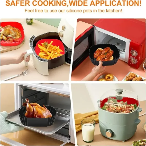 1PC Reusable Airfryer Pan Liner Accessories Silicone