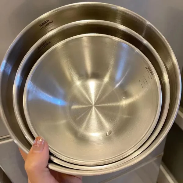 1–3PCS Stainless Steel Mixing Bowls with Scale – Large Capacity