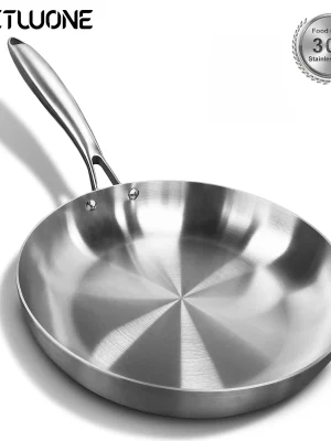 304 Stainless Steel Frying Pan – Nonstick, Uncoated
