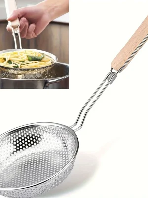 Stainless Steel Colander with Wooden Handle