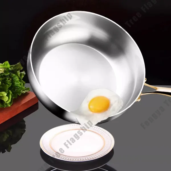 316 Stainless Steel Deep Frying Pan – Non-Stick Wok for Gas & Induction Cooktops