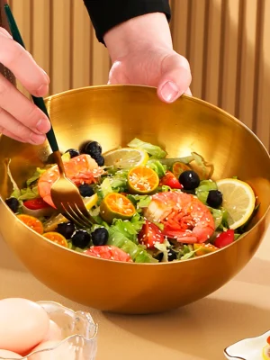 Large Capacity Stainless Steel Salad Bowls