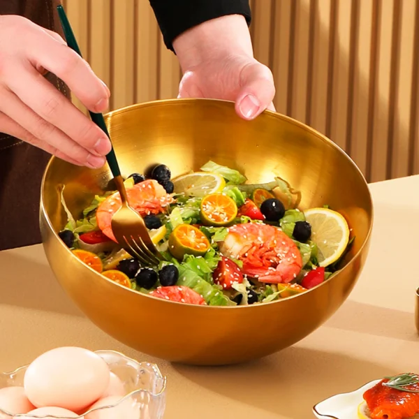 Large Capacity Stainless Steel Salad Bowls