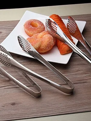 Stainless Steel Food Tongs – Heat-Resistant Clips for Cooking, Salad & BBQ