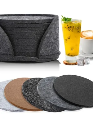 11PCS Round Felt Coasters – Heat-Resistant Table Pads for Cups & Mugs
