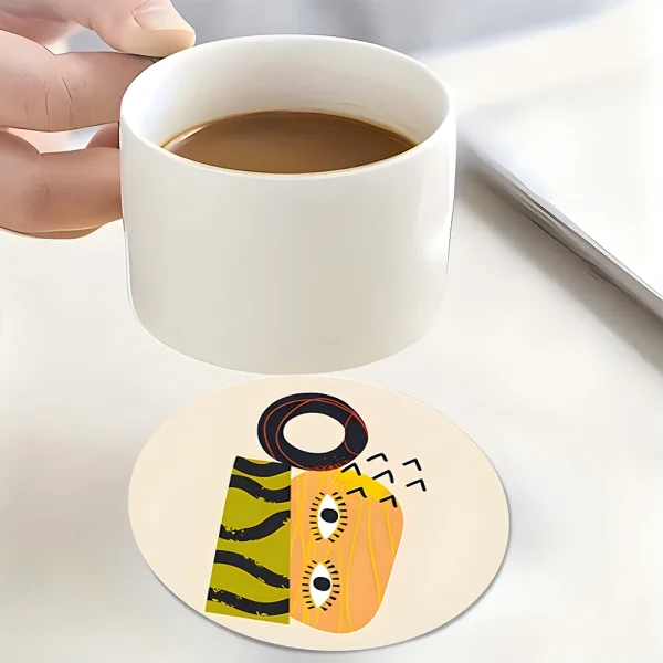 Cartoon Smiley Acrylic Coaster – Heat-Resistant Mat for Cups & Bowls