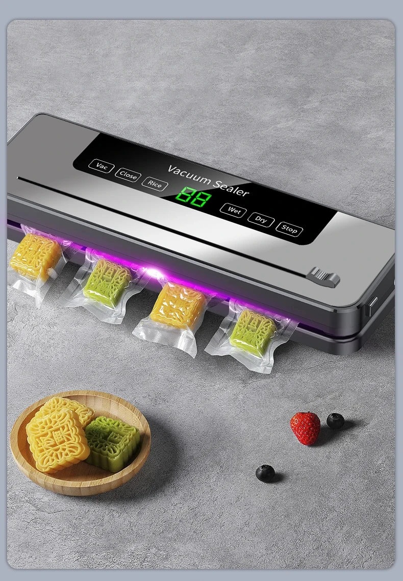 Electric Vacuum Sealer – For Dry/Wet Food with UV Sterilization & Built-in Cutter