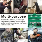 46PC 1/4" Drive Socket & Ratchet Wrench Set – Metric Tool Kit for Auto & Home
