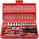 FOCSE 46PC 1/4" Socket & Ratchet Set – Auto Repair Tool Kit