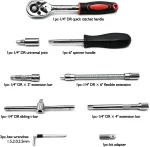 FOCSE 46PC 1/4" Socket & Ratchet Set – Auto Repair Tool Kit