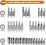 FOCSE 46PC 1/4" Socket & Ratchet Set – Auto Repair Tool Kit