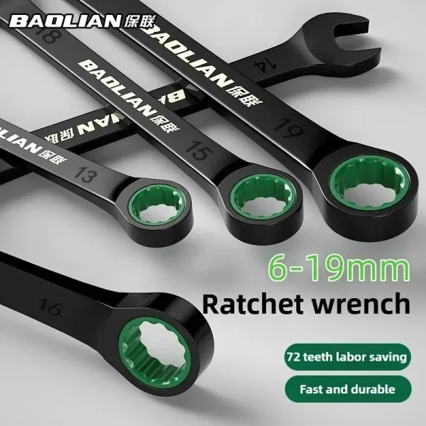 6–19mm Dual-Directional Ratchet Wrench – Heavy-Duty Tool for Mechanics
