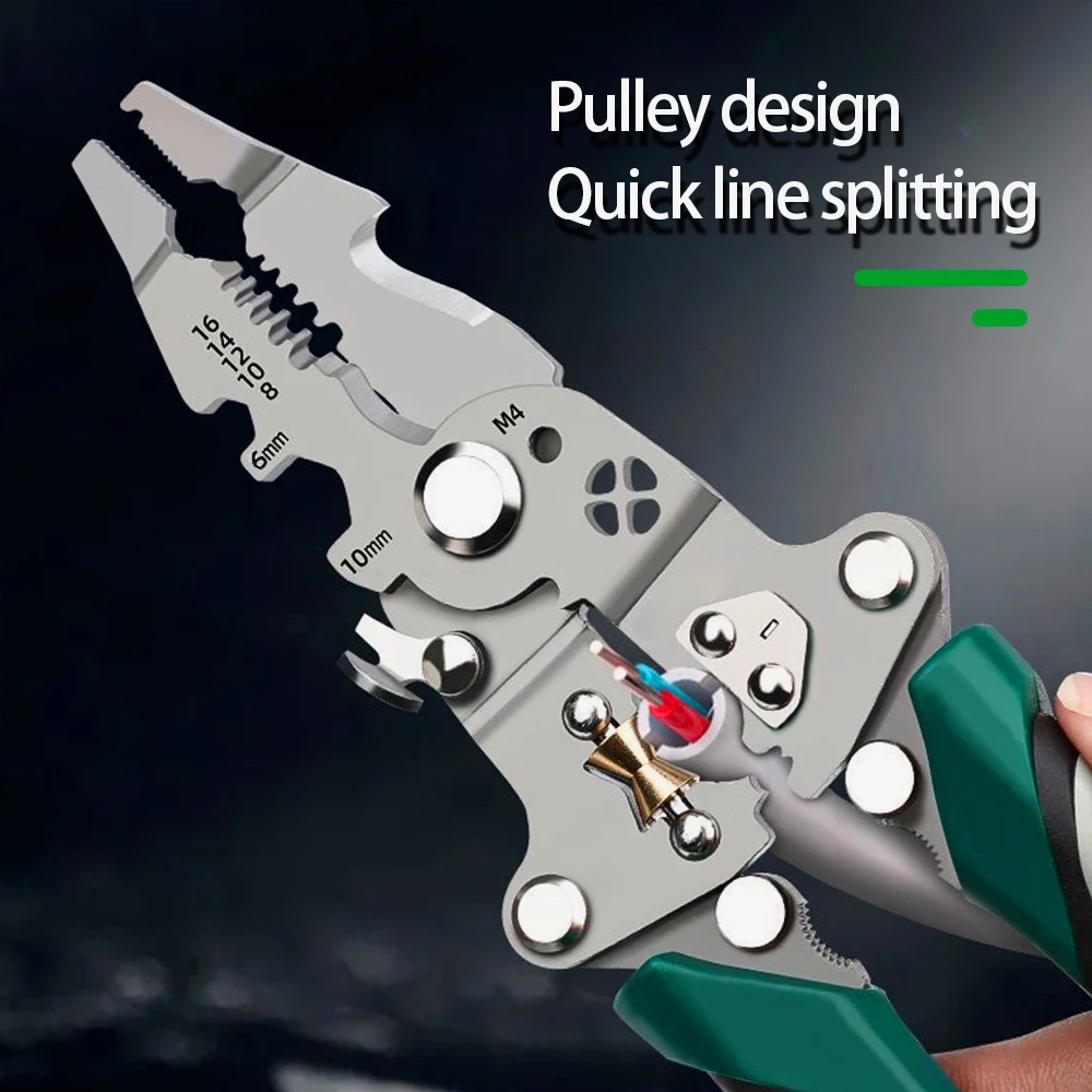 Foldable Wire Stripper – Multi-Function Crimping & Winding Tool with Pulley Design