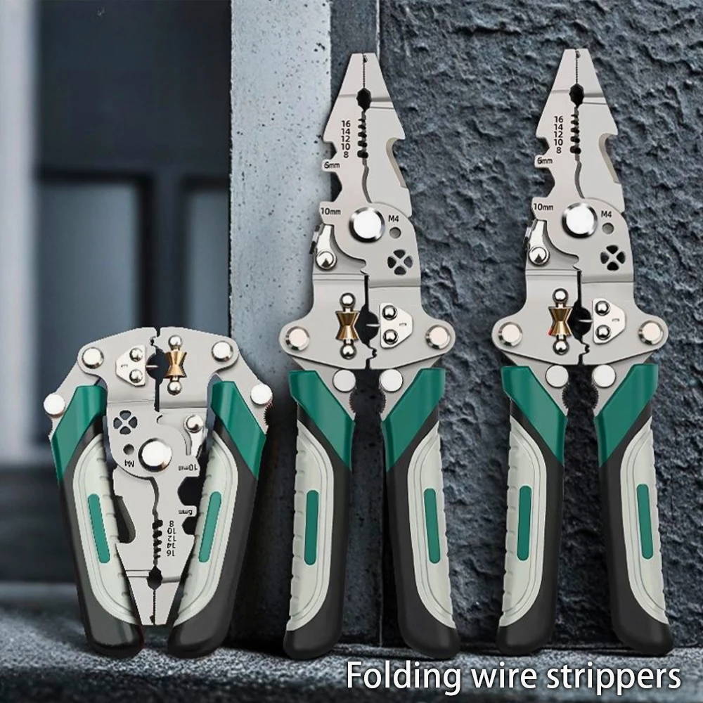 Foldable Wire Stripper – Multi-Function Crimping & Winding Tool with Pulley Design