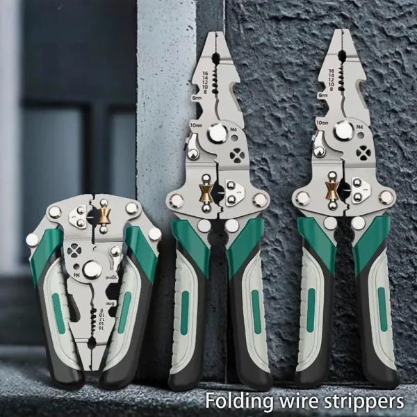 Foldable Wire Stripper – Multi-Function Crimping & Winding Tool with Pulley Design